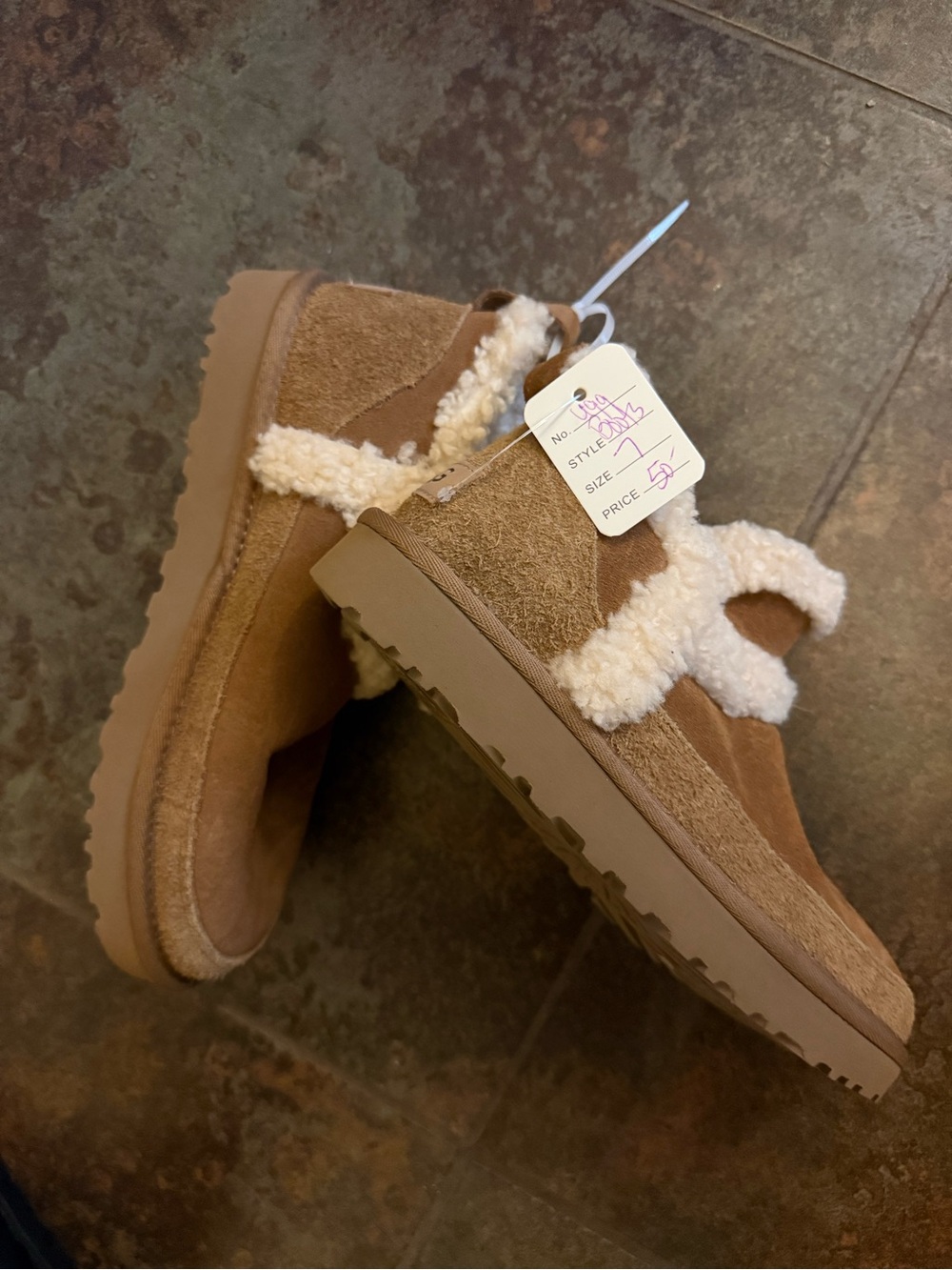 UGG Chestnut Shearling Trim Slip-On Boot